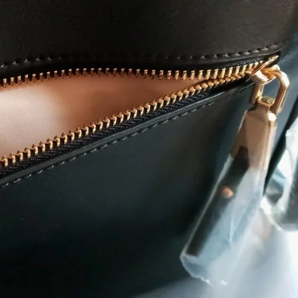 INC International Concepts Huw Gold Bangle Black Leather Jeweled Crossbody NWT - Picture 5 of 16